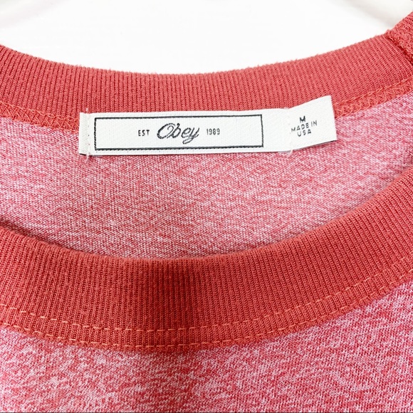 Men’s Obey 3/4 Sleeve Heathered Varsity Tee Shirt Size M - Picture 4 of 7